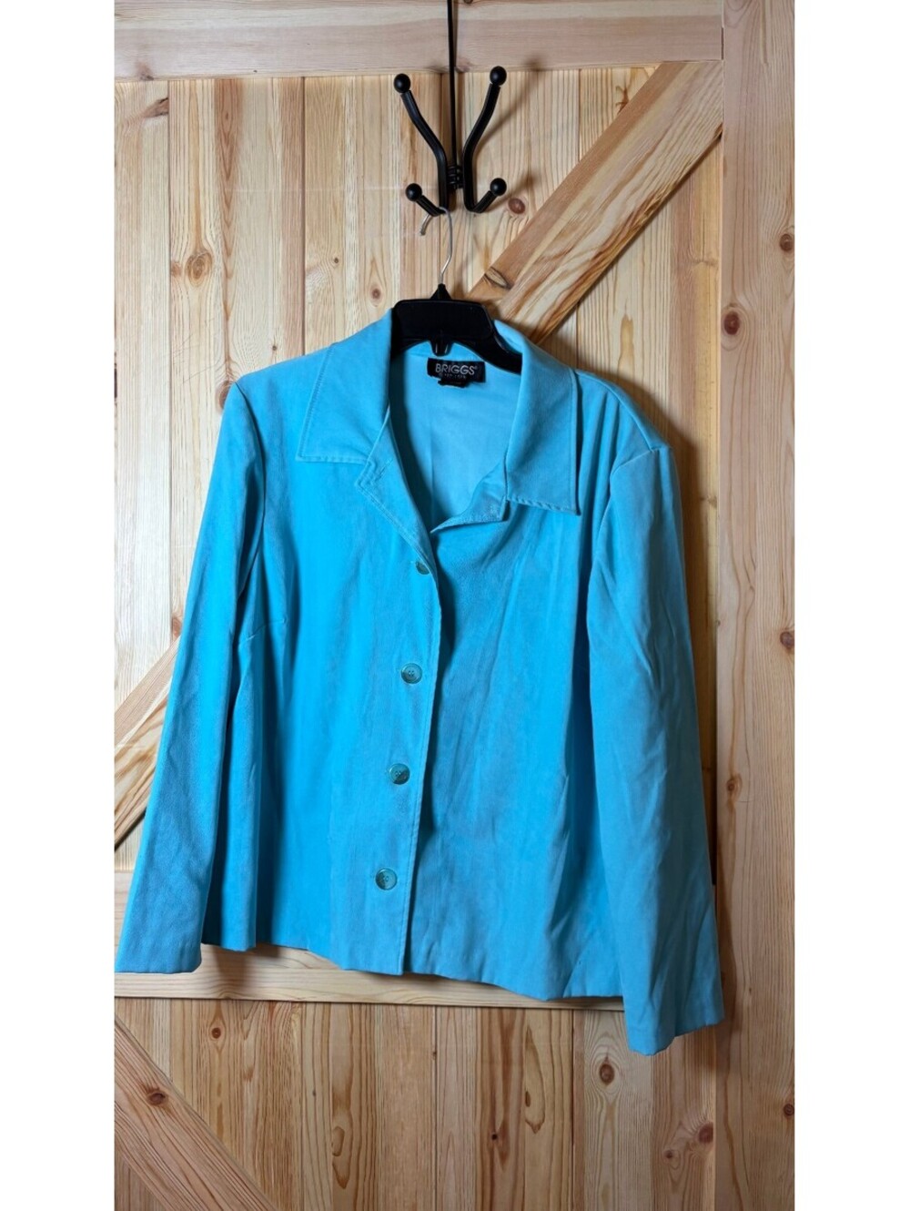 BRIGGS New York Women's Light Blue (turquoise) Blazer Jacket 1X